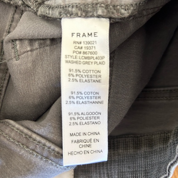 Grey plaid crop Denim pants - Picture 4 of 4